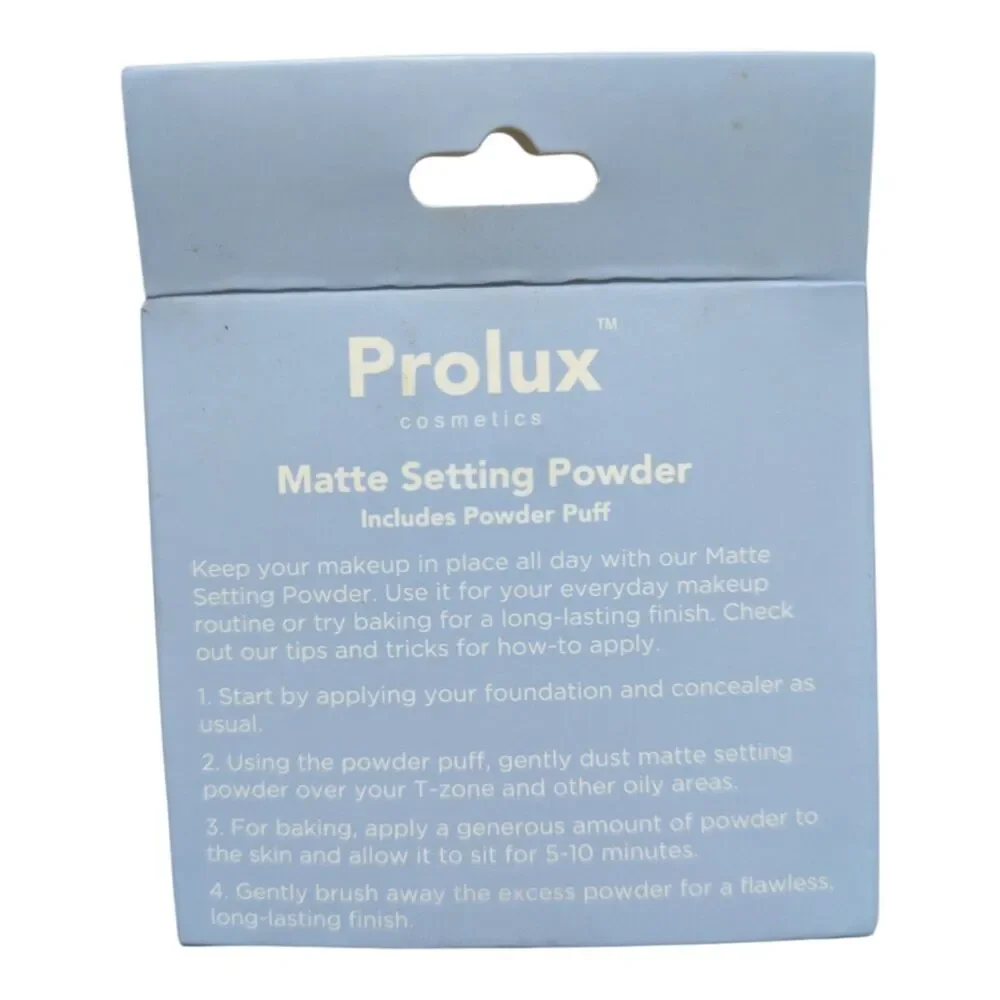 Prolux Cosmetics Matte Setting Powder with Powder Puff – Loose Face Powder